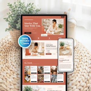 Book Author Website Canva Template, Author Marketing, Author Branding Book Launch Template, Writer Website, Multi-Page Done For You Website