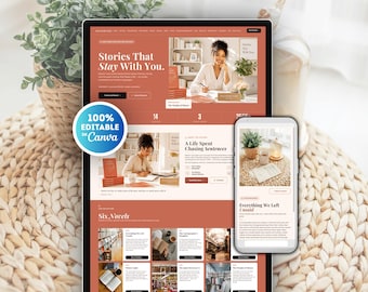 Book Author Website Canva Template, Author Marketing, Author Branding Book Launch Template, Writer Website, Multi-Page Done For You Website