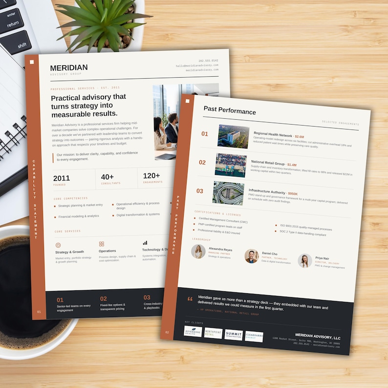 Charcoal & Clay Capability Statement Template Canva | Small Business Company Profile | Professional Services Marketing | Editable One Page & 2 Page PDF

capability statement
company profile
capability canva
capability design
consultant template
contractor template
Federal government
rfp proposal
capability template
GovernmentCapability
capability doc
Federal capability
professional profile