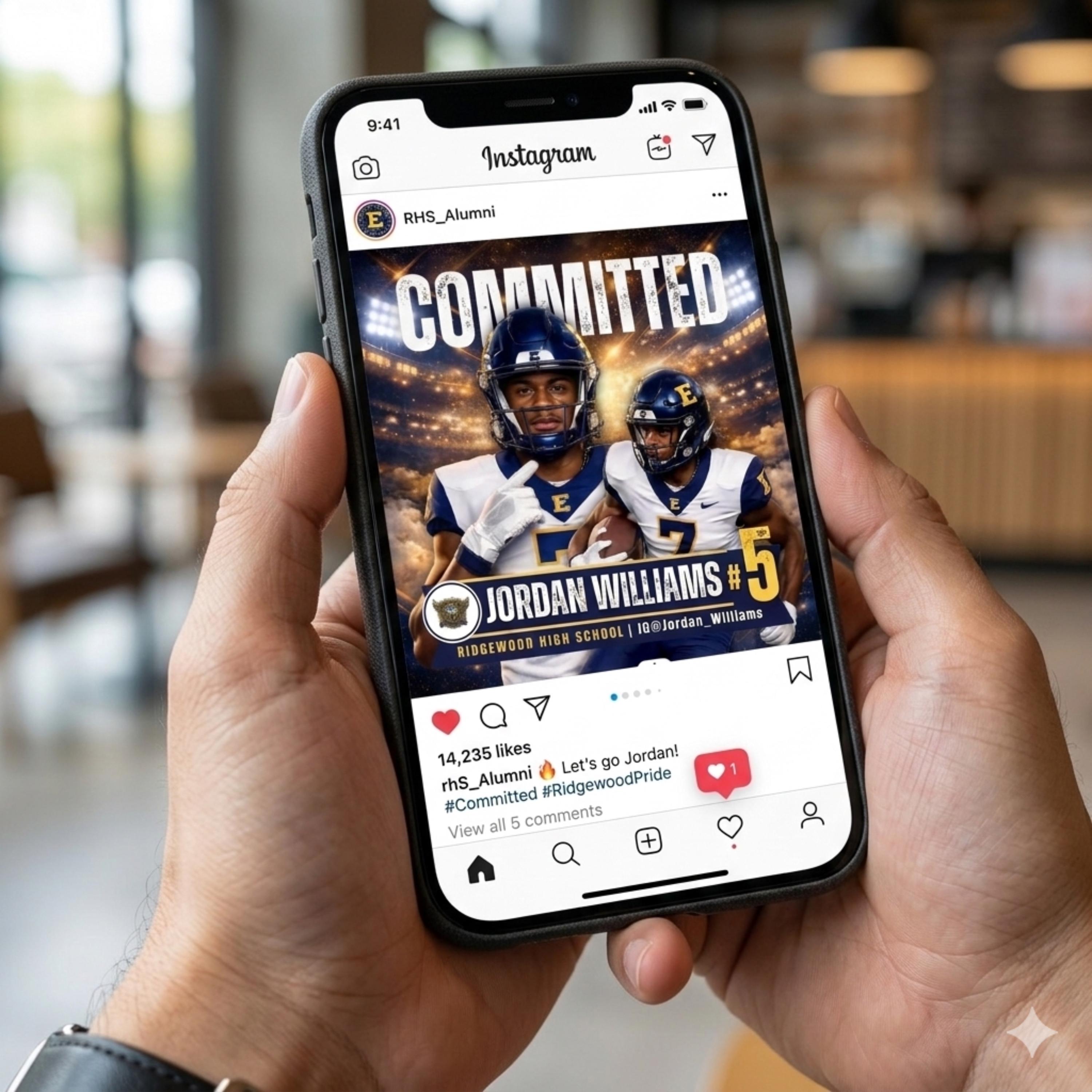 Football Commitment Template Canva, Football Commitment Flyer 2026 ...