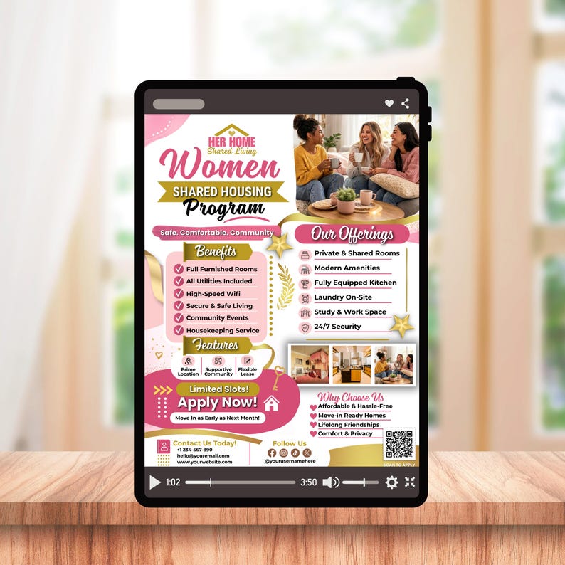 Shared Housing Program Women Shared Housing Program Flyer, Sober Living Home Flyer Canva ...