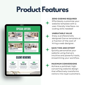 Cleaning Company Website, Professional Cleaning Business Website Template, Cleaner Website Template, Commercial Cleaning Landing Page Design

cleaning service
cleaning website
cleaner service
cleaning business
Commercial Cleaning
cleaning marketing
carpet cleaning
cleaning company
cleaner professional
residential cleaning
office cleaning
maid website
Canva Website Template