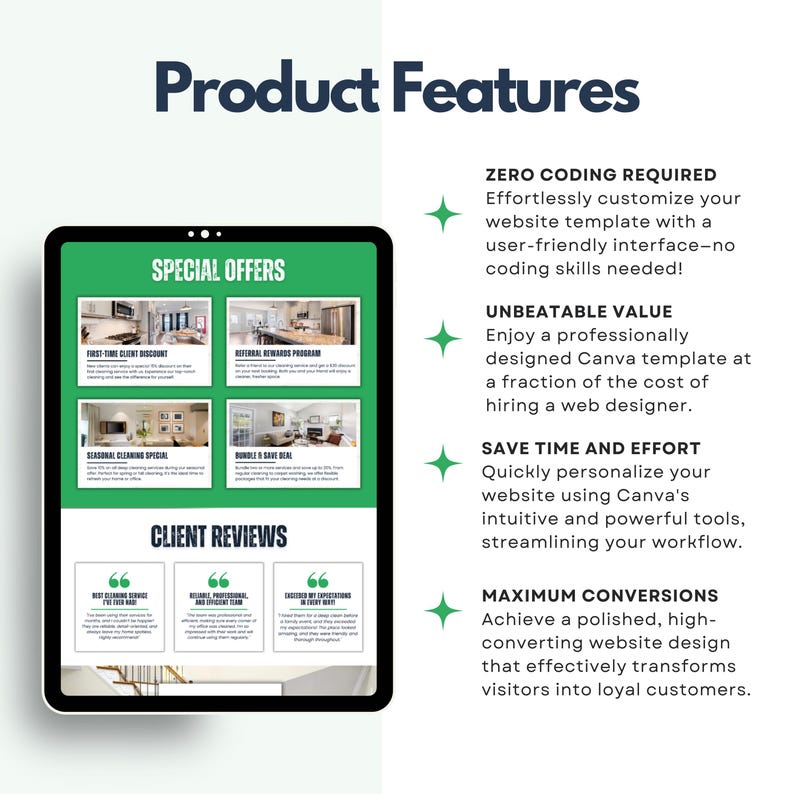 Cleaning Company Website, Professional Cleaning Business Website Template, Cleaner Website Template, Commercial Cleaning Landing Page Design

cleaning service
cleaning website
cleaner service
cleaning business
Commercial Cleaning
cleaning marketing
carpet cleaning
cleaning company
cleaner professional
residential cleaning
office cleaning
maid website
Canva Website Template