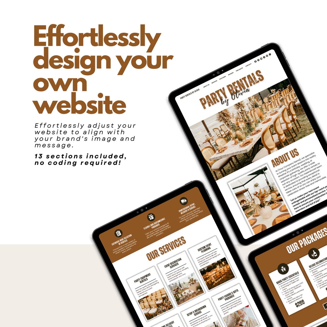 Party Rental Website Template for Party Rental Business, Party Decor