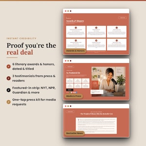Book Author Website Canva Template, One-Page Done For You Website, Book Launch Template for Author Marketing Author Branding, Writer Website

book author website
author website
CanvaWebsiteTemplate
one page website
done for you website
author media kit
book launch template
writer website
Website Template
Sales Page Template
Website Banner