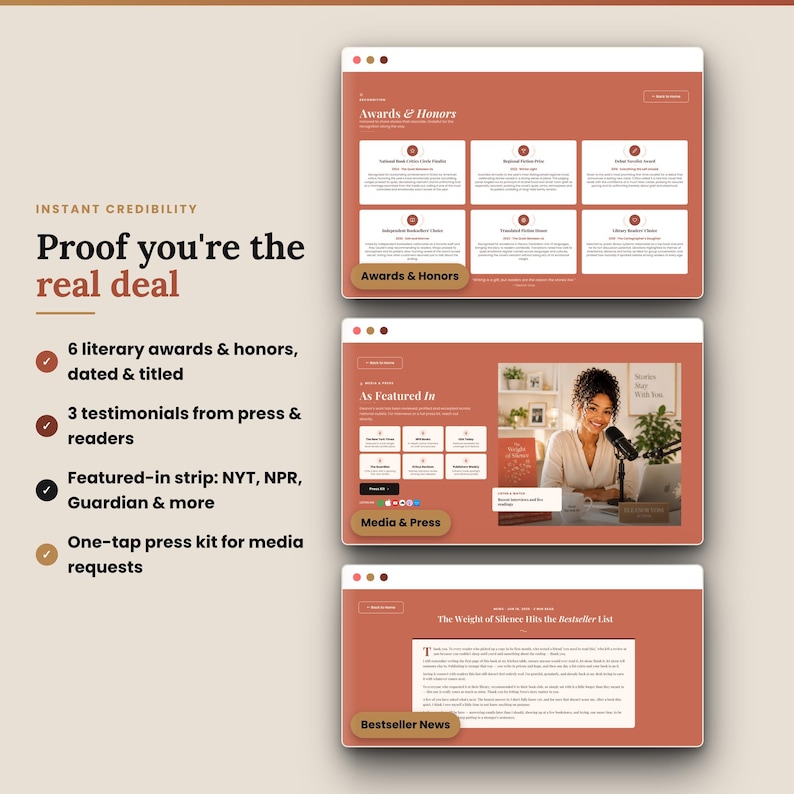 Book Author Website Canva Template, One-Page Done For You Website, Book Launch Template for Author Marketing Author Branding, Writer Website

book author website
author website
CanvaWebsiteTemplate
one page website
done for you website
author media kit
book launch template
writer website
Website Template
Sales Page Template
Website Banner
