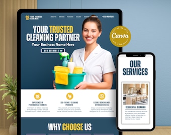 Professional Cleaning Business Website Template, Cleaning Company Website, Cleaner Website Template, Commercial Cleaning Landing Page Design