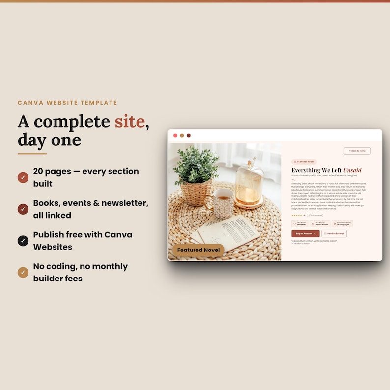 Book Author Website Canva Template, One-Page Done For You Website, Book Launch Template for Author Marketing Author Branding, Writer Website

book author website
author website
CanvaWebsiteTemplate
one page website
done for you website
author media kit
book launch template
writer website
Website Template
Sales Page Template
Website Banner
