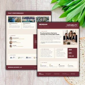 Burgundy & Brass Business Capability Statement Canva Template | Modern Company Profile | Consulting Firm Bid Proposal | Editable Marketing One Pager PDF

capability statement
company profile
capability canva
capability design
consultant template
contractor template
Federal government
rfp proposal
capability template
GovernmentCapability
capability doc
Federal capability
professional profile