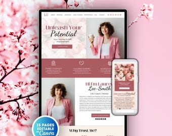 Canva Website Template for Therapists & Life Coaches: Landing Page Design