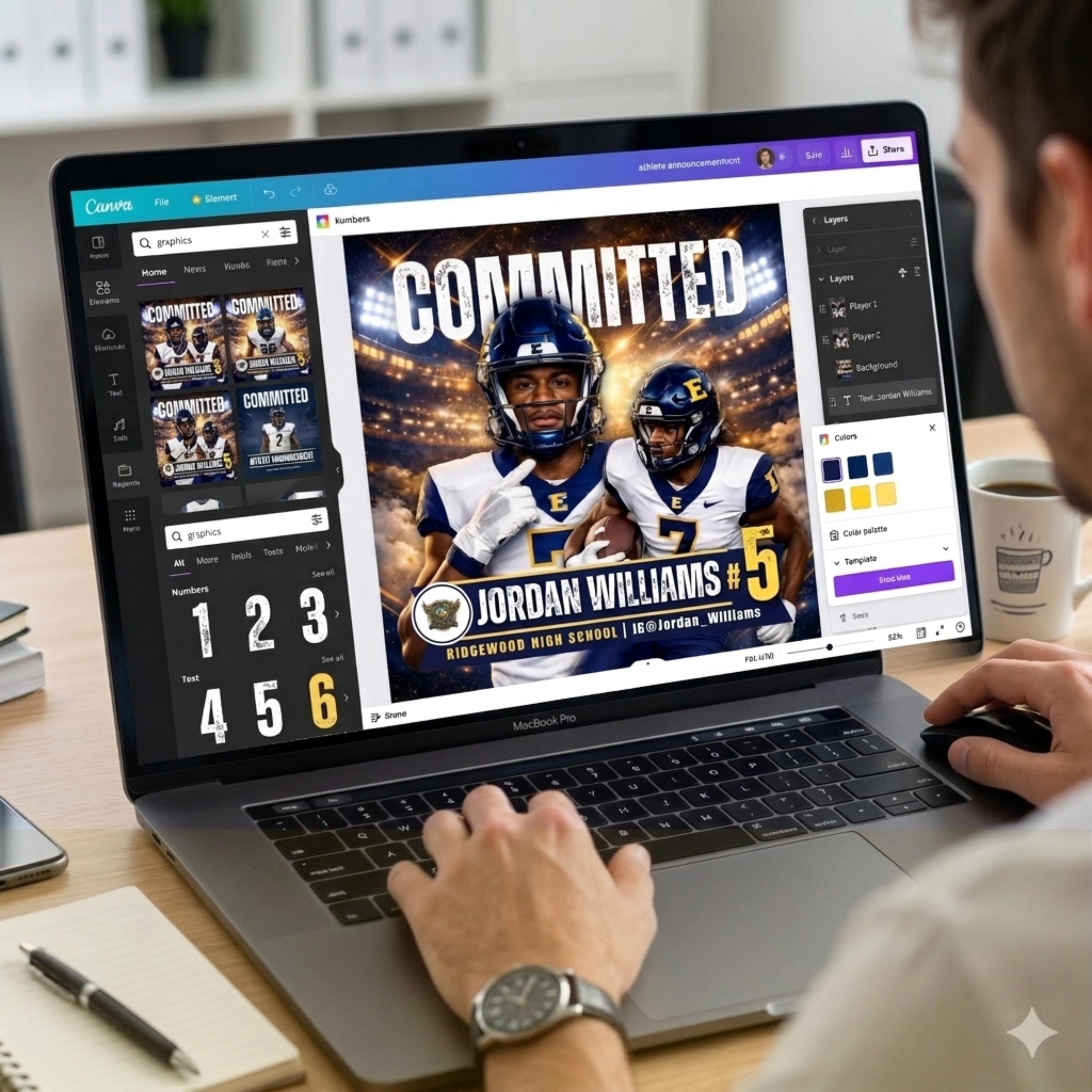 Football Commitment Template Canva, Football Commitment Flyer 2026 ...