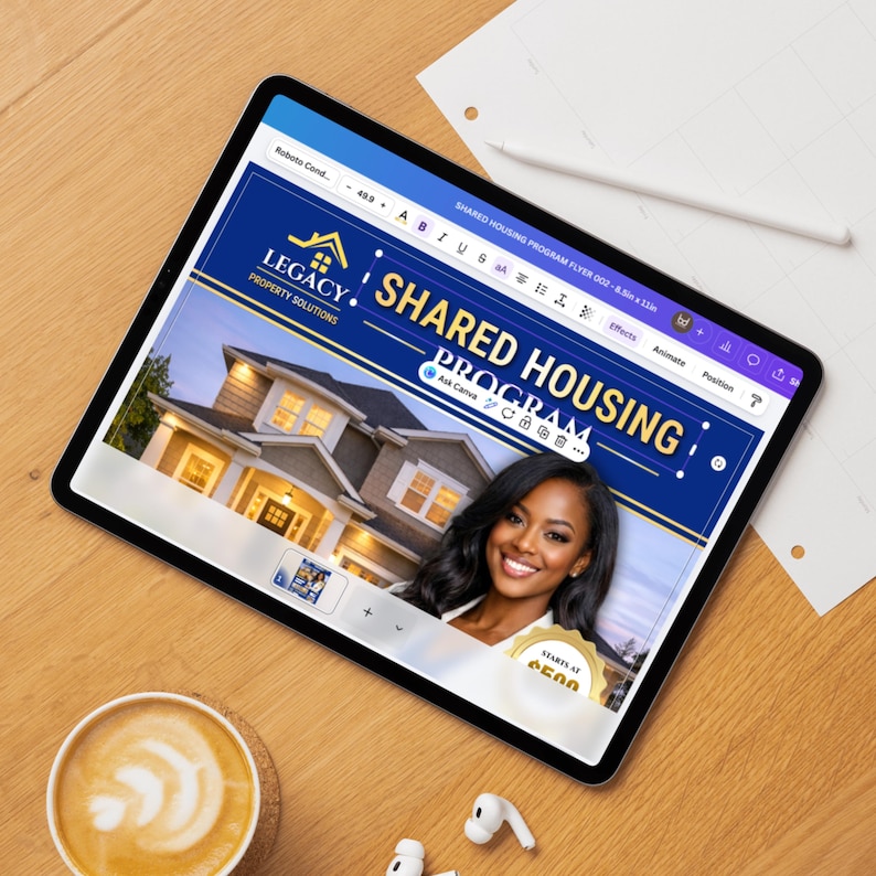 Shared Housing Program Shared Housing Program Flyer Royal Blue, Sober Living Home Flyer ...