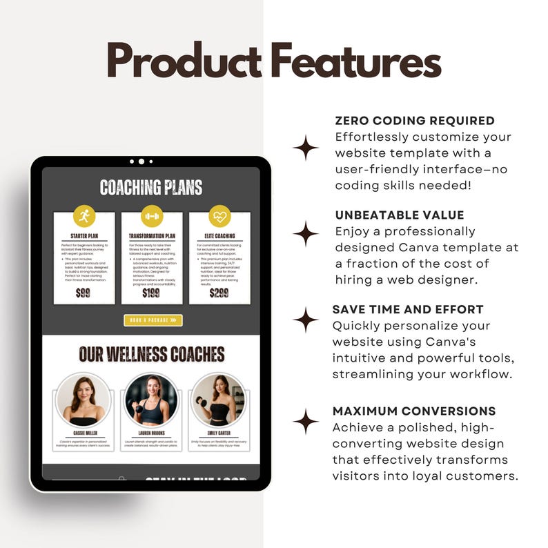 Photo inspiration: Picture Idea: Fitness Coach Website Template Canva Fitness Trainer Website Personal