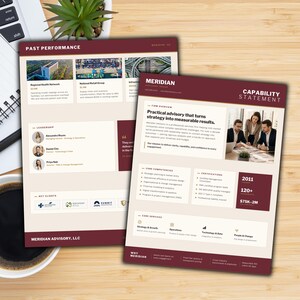Burgundy & Brass Business Capability Statement Canva Template | Modern Company Profile | Consulting Firm Bid Proposal | Editable Marketing One Pager PDF

capability statement
company profile
capability canva
capability design
consultant template
contractor template
Federal government
rfp proposal
capability template
GovernmentCapability
capability doc
Federal capability
professional profile