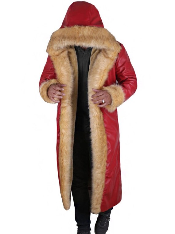 Buy Santa Suit santa Claus Leather Coat Handmade Santa Claus Long Leather Red Coat Christmas Costume for Men and Women Christmas Gifts Online in India Etsy