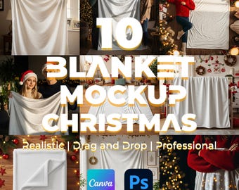 Lot de maquettes de couverture de Noël : motifs chaleureux des Fêtes (PSD et Canva)