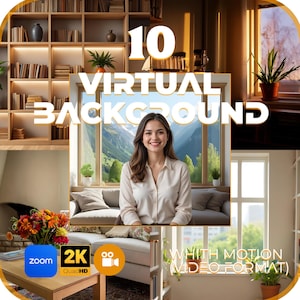 Zoom Background Aesthetic Office - Virtual Backdrop for Meetings, Work from Home Decor, Professional Zoom Background