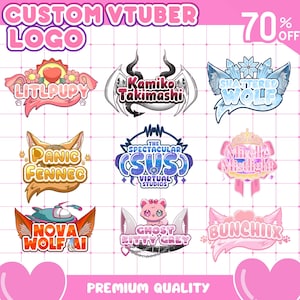 Custom Cute Vtuber Logo | Vtuber Logo, Animated Vtuber Logo, Pet Logo, Logo,Cute Vtuber Logo, Kawaii Logo, PNGTuber Logo for Twitch, Discord