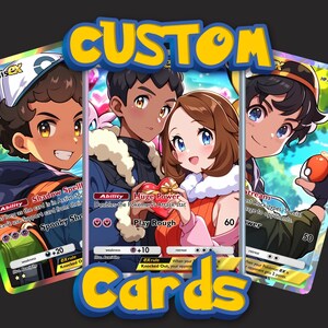 Custom Pokémon Card | Personalized Pokémon Valentine's Day Gift, Pokémon Gifts, Custom Pet Portrait, Valentine Gift, Pokemon Card Commission