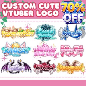 Custom Cute Vtuber Logo | Vtuber Logo, Custom VTuber Logo Commission, Cute Vtuber Logo, Kawaii Logo, PNGTuber Logo for Twitch, Discord