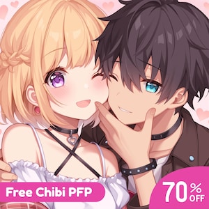 カスタムカップルアニメキャラクター | アニメキャラクター、バレンタインPFP、カスタムPFP、カップルアバター、カップルギフト、カップルアイコン、アニメPFPコミッション