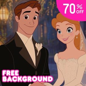 Custom Disney Portrait | Couple Portrait, Portrait From Photo, Cartoon Style, Custom Gift, Personalized Gift, Mother's Day Gift