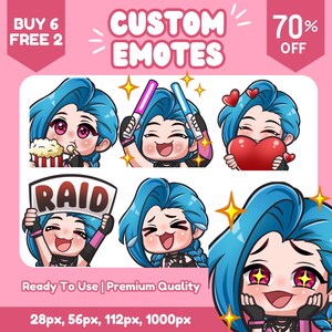 Custom Twitch Emotes | Animated Emotes, Anime Emotes, Cute Chibi Emotes, Animal Emotes, Twitch Emotes For Stream, Custom Sub Badges,YCH