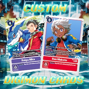 Benutzerdefinierte Digimon Karte | Personalisiertes Geschenk für Geburtstag, Jubiläum, Digimon Geschenke, Benutzerdefiniertes Tierporträt, Valentinstag Geschenk, benutzerdefinierte Digimon Karte