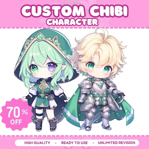 Anime Chibi personalizzato / Coppia Chibi, Personaggio Chibi, Fanart Chibi, Animale domestico Chibi, Emote Chibi, Regalo di San Valentino, PFP Chibi, Anime Chibi, Logo Chibi