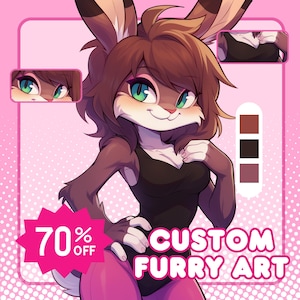 Custom Anime Character Furry Commission | Fursona, Anthro, Furry Avatar, Furry Icon, Furry PFP, Furry Base, Furry Headshot, Furry Art
