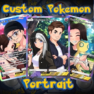 Custom Pokemon Card |Personalized Gift for Birthday.Aniversary,Pokémon Gifts, Custom Pet Portrait, Anniversary Gift, Pokemon Card Commission