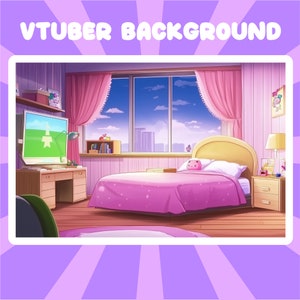 Custom Vtuber Background | Twitch Overlay, Vtuber Room Stream Package, Anime Art, Aesthetic Room Background for vtuber, Youtube,Twitch