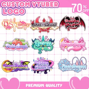 Custom Cute Vtuber Logo | Vtuber Logo, Custom VTuber Logo Commission, Cute Vtuber Logo, Kawaii Logo, PNGTuber Logo for Twitch, Discord