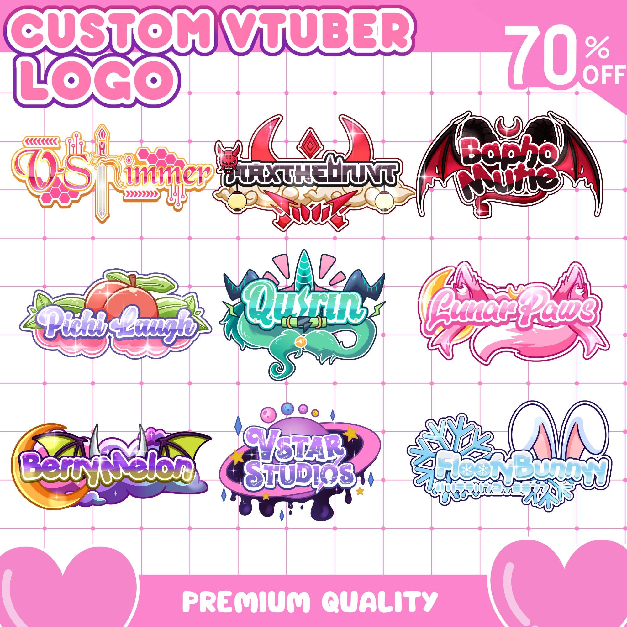 Personalisiertes Vtuber Logo | Vtuber Logo, Benutzerdefiniertes VTuber Logo Kommision, Süßes Vtuber Logo, Kawaii Logo, PNGTuber Logo für Twitch, Discord