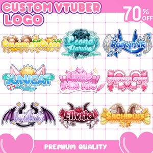 Custom Cute Vtuber Logo | Vtuber Logo, Custom VTuber Logo Commission, Cute Vtuber Logo, Kawaii Logo, PNGTuber Logo for Twitch, Discord