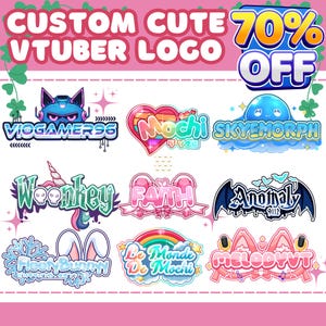 Custom Vtuber Logo | Vtuber Logo, Custom VTuber Logo Commission, Cute Vtuber Logo, Kawaii Logo, PNGTuber Logo for Twitch, Discord