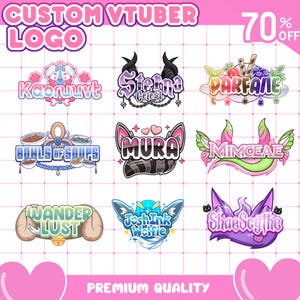 Custom Cute Vtuber Logo | Vtuber Logo, Custom VTuber Logo Commission, Cute Vtuber Logo, Kawaii Logo, PNGTuber Logo for Twitch, Discord