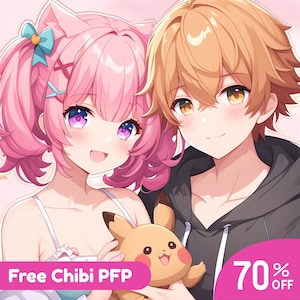 カスタムカップルアニメキャラクター | アニメキャラクター、バレンタインPFP、カスタムPFP、カップルアバター、カップルギフト、カップルアイコン、アニメPFPコミッション