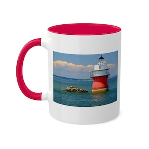 Bug Light and Rocky Nook Marine Logo Colorful Mugs, 11oz
