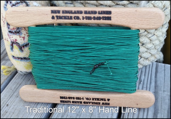Hand Line for fishing - Vintage Design - Large 12 X 8 with 250 feet of  line