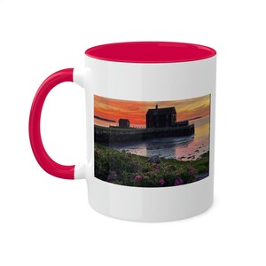 Rocky Nook Delano&#39;s Wharf House with Rocky Nook Marine Logo. Kingston, Massachusetts Colorful Mugs, 11oz