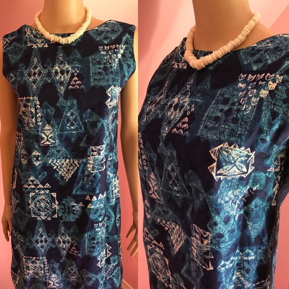 Vintage 60 Hawaiian Dress.1960s Hawaiian Dress.Shi