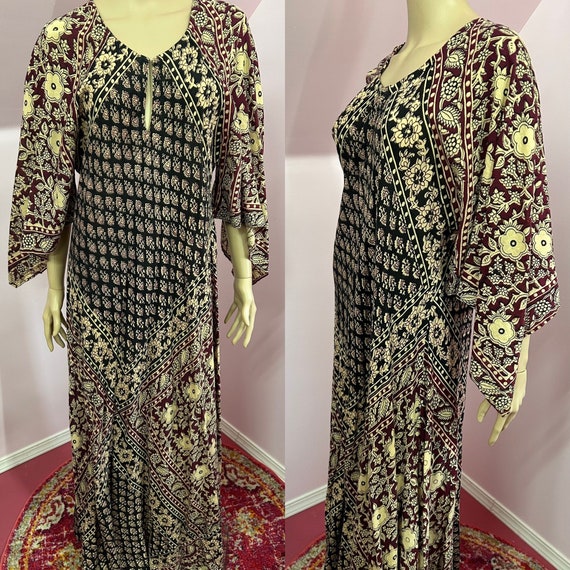 Vintage 70s India Cotton Kaftan. 1970s India Cott… - image 1