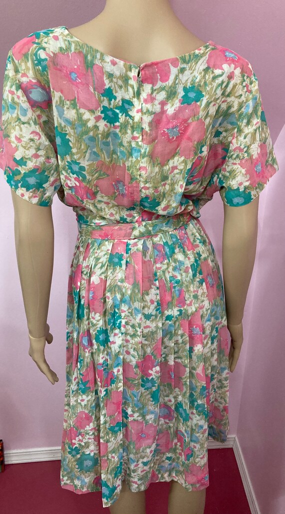 Sweet Vintage 50s Sheer Floral Day Dress. 50s Flo… - image 9
