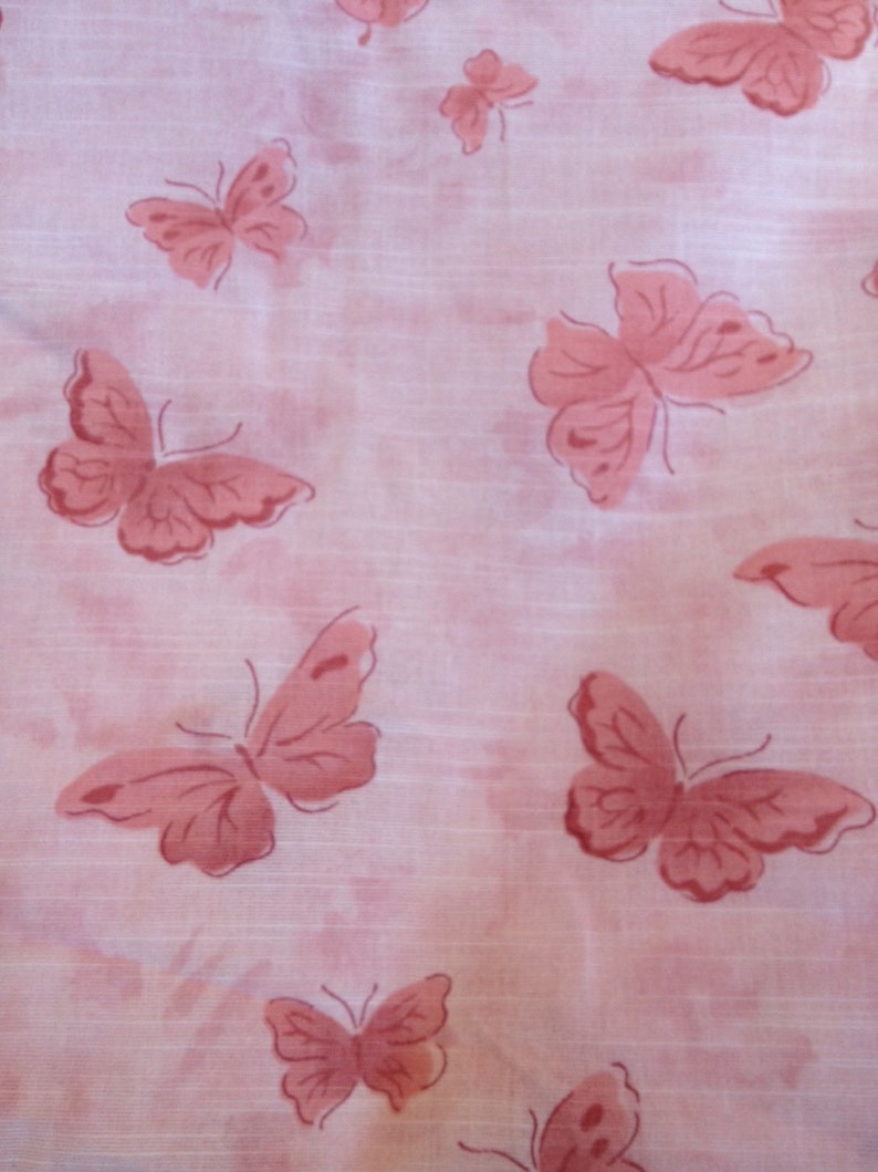 Vintage Cotton Pink Butterfly Fabric by Springs Industries 2 Etsy