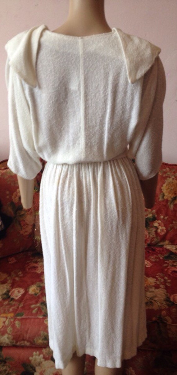 Vintage 70s Dress.1970s Dress.White Dress. White … - image 5