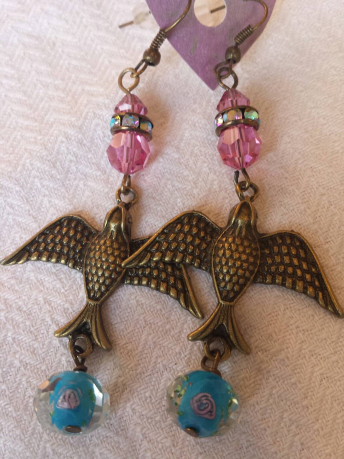 swarovski bird earrings