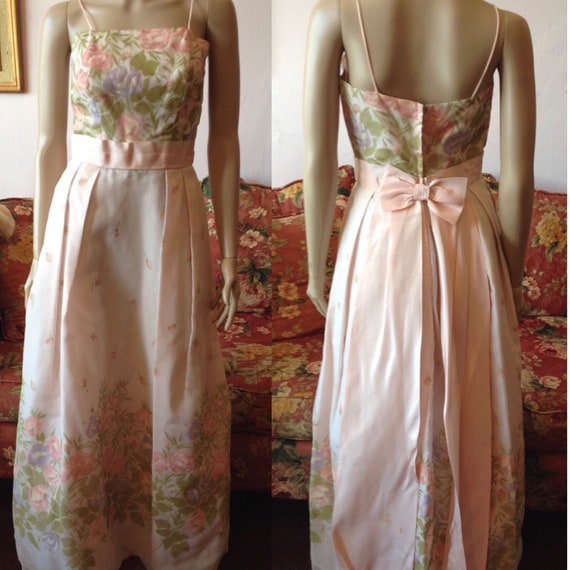 Vintage 50s Dress. 1950s Dress Pink Roses  Dress.… - image 1