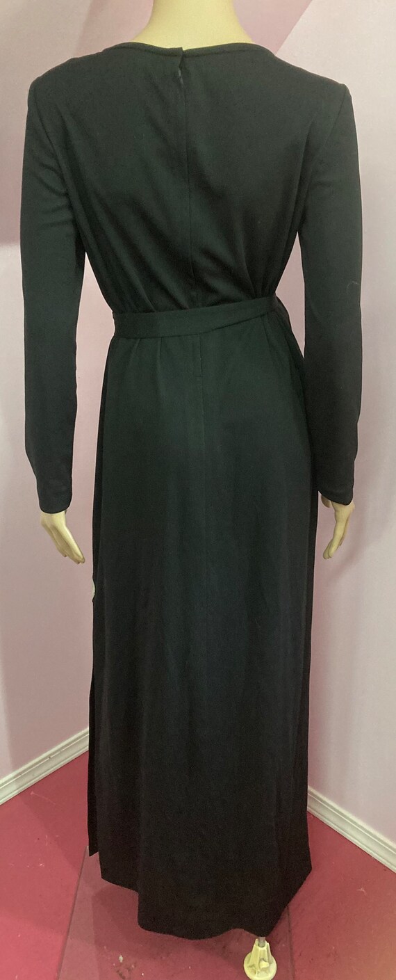 Vintage 70s Lilli Diamond Long Black Dress with O… - image 9