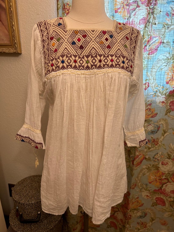 white gauze peasant blouse